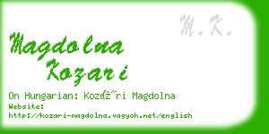 magdolna kozari business card